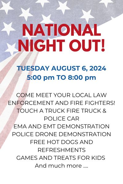 national night out flyer with information